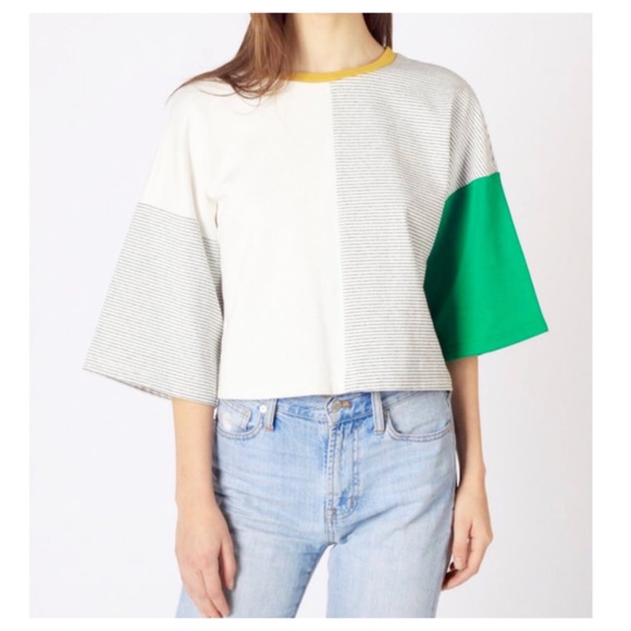 All:Row Tops - All:Row  90s Retro Wide Sleeve Color Block Crop Top Size Medium